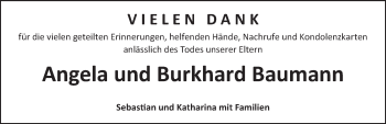 Traueranzeige von Burkhard Baumann von Ansbach