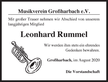 Traueranzeige von Leonhard Rummel von Rothenburg