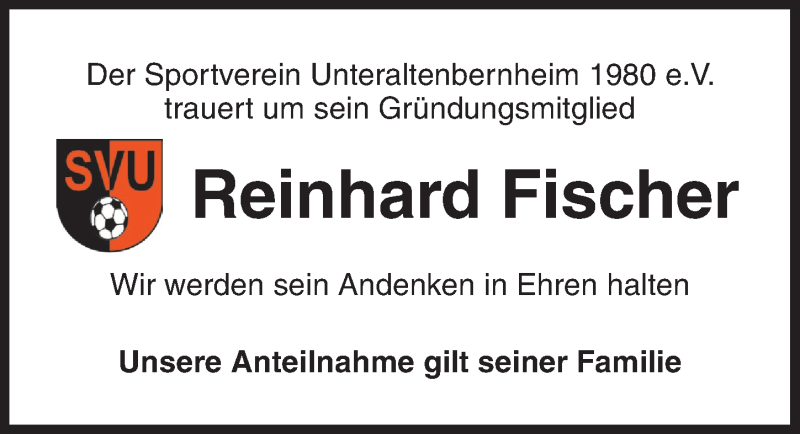  Traueranzeige für Reinhard Fischer vom 25.08.2020 aus Ansbach