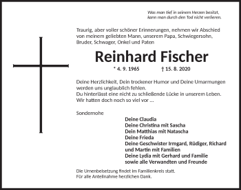 Traueranzeige von Reinhard Fischer von Ansbach