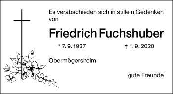 Traueranzeige von Friedrich Fuchshuber von Dinkelsbühl/ Feuchtwangen