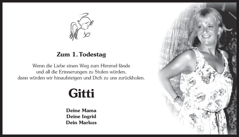  Traueranzeige für Gitti  vom 04.09.2020 aus Rothenburg