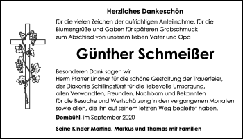 Traueranzeige von Günther Schmeißer von Dinkelsbühl/ Feuchtwangen