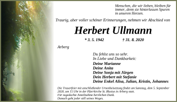 Traueranzeige von Herbert Ullmann von Ansbach