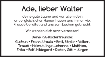 Traueranzeige von Walter Trautner von Fränkische Landeszeitung