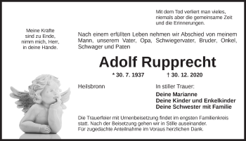 Traueranzeige von Adolf Rupprecht von Ansbach