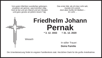 Traueranzeige von Friedhelm Johann Pernak von Dinkelsbühl/ Feuchtwangen