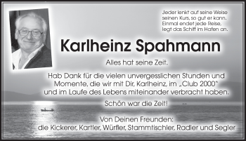 Traueranzeige von Karlheinz Spahmann von Dinkelsbühl/ Feuchtwangen