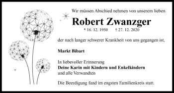 Traueranzeige von Robert Zwanzger von Neustadt/ Scheinfeld/ Uffenheim