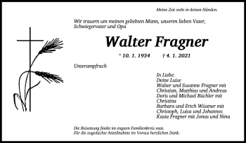 Traueranzeige von Walter Fragner von Dinkelsbühl/ Feuchtwangen