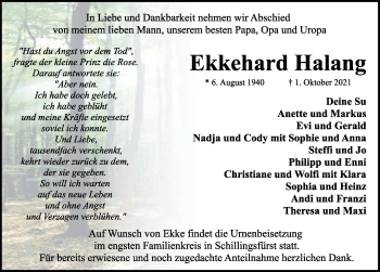 Traueranzeige von Ekkehard Halang von Rothenburg