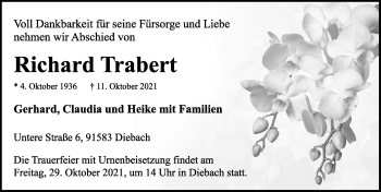 Traueranzeige von Richard Trabert von Rothenburg