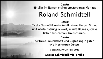 Traueranzeige von Roland Schmidtell von Rothenburg