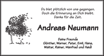 Traueranzeige von Andreas Neumann von Ansbach