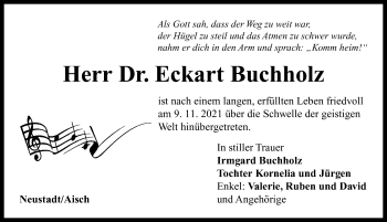 Traueranzeige von Eckart Buchholz von Neustadt/ Scheinfeld/ Uffenheim