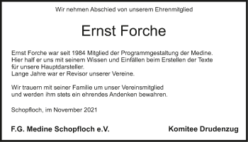 Traueranzeige von Ernst Forche von Dinkelsbühl/ Feuchtwangen