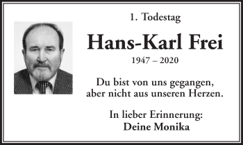 Traueranzeige von Hans-Karl Frei von Rothenburg