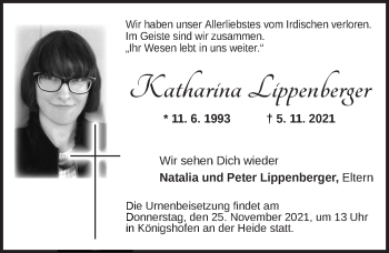 Traueranzeige von Katharina Lippenberger von Ansbach