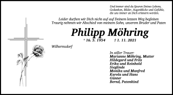 Traueranzeige von Philipp Möhring von Neustadt/ Scheinfeld/ Uffenheim