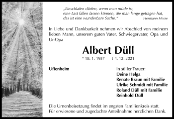 Traueranzeige von Albert Düll von Neustadt/ Scheinfeld/ Uffenheim