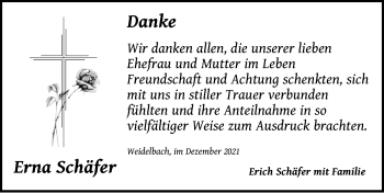 Traueranzeige von Erna Schäfer von Dinkelsbühl/ Feuchtwangen