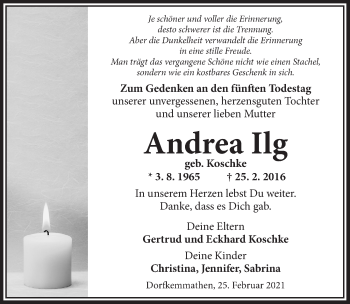 Traueranzeige von Andrea Ilg von Dinkelsbühl/ Feuchtwangen