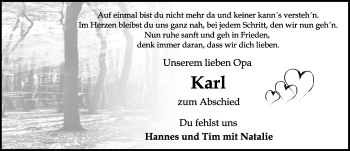 Traueranzeige von Karl  von Dinkelsbühl/ Feuchtwangen