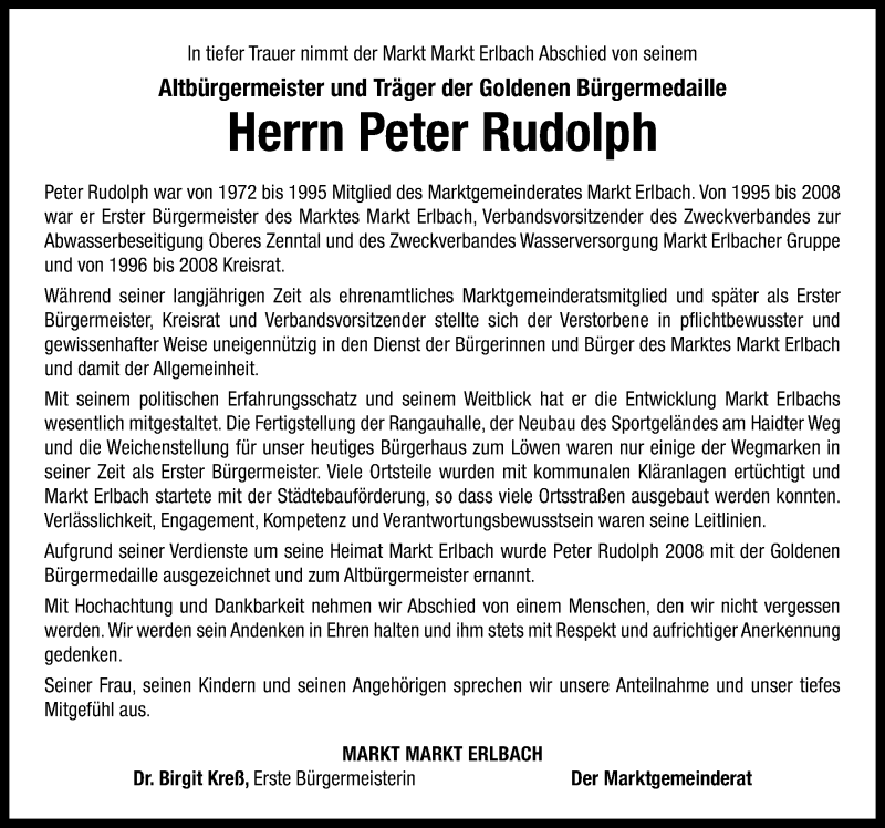  Traueranzeige für Peter Rudolph vom 19.02.2021 aus Neustadt/ Scheinfeld/ Uffenheim