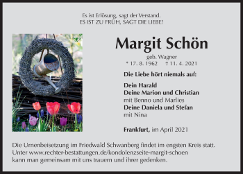 Traueranzeige von Margit Schön von Neustadt/ Scheinfeld/ Uffenheim