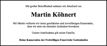 Traueranzeige von Martin Köhnert von Rothenburg