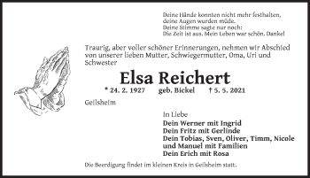 Traueranzeige von Elsa Reichert von Dinkelsbühl/ Feuchtwangen