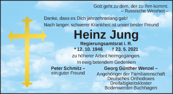 Traueranzeige von Heinz Jung von Ansbach