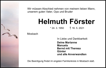 Traueranzeige von Helmuth Förster von Dinkelsbühl/ Feuchtwangen