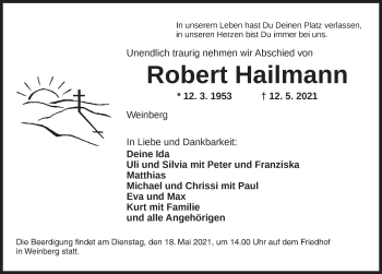 Traueranzeige von Robert Hailmann von Dinkelsbühl/ Feuchtwangen