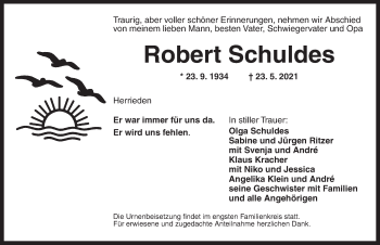 Traueranzeige von Robert Schuldes von Ansbach