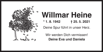Traueranzeige von Willmar Heine von Ansbach
