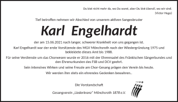 Traueranzeige von Karl Engelhardt von Dinkelsbühl/ Feuchtwangen