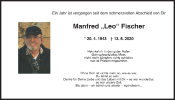 Traueranzeige von Manfred  Fischer von Ansbach