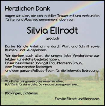 Traueranzeige von Silvia Ellrodt von Dinkelsbühl/ Feuchtwangen