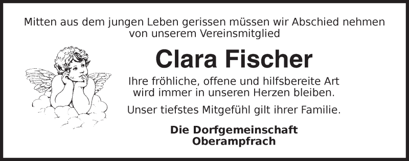  Traueranzeige für Clara Fischer vom 03.07.2021 aus Dinkelsbühl/ Feuchtwangen