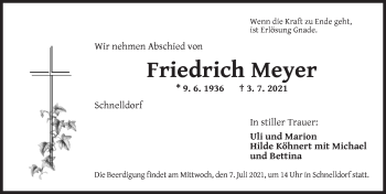 Traueranzeige von Friedrich Meyer von Dinkelsbühl/ Feuchtwangen