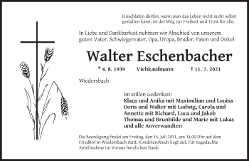 Traueranzeige von Walter Eschenbacher von Ansbach