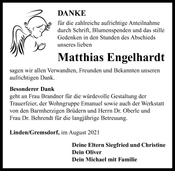 Traueranzeige von Matthias Engelhardt von Neustadt/ Scheinfeld/ Uffenheim