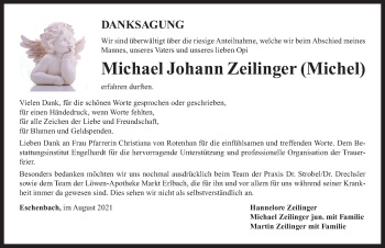 Traueranzeige von Michael Johann Zeilinger von Neustadt/ Scheinfeld/ Uffenheim