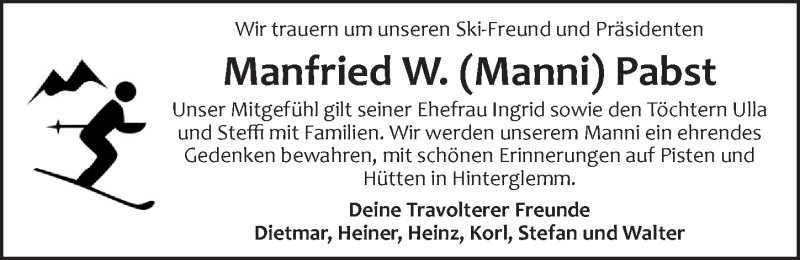  Traueranzeige für Manfried W. Pabst vom 16.09.2021 aus Ansbach