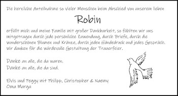 Traueranzeige von Robin  von Rothenburg