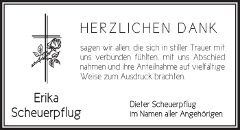 Traueranzeige von Erika Scheuerpflug von Ansbach