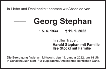 Traueranzeige von Georg Stephan von Ansbach