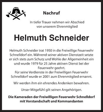 Traueranzeige von Helmuth Schneider von Dinkelsbühl/ Feuchtwangen