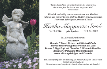 Traueranzeige von Hertha Margarete Strob von Ansbach